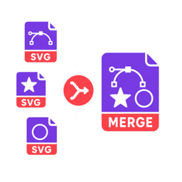 Merge SVG converter icon